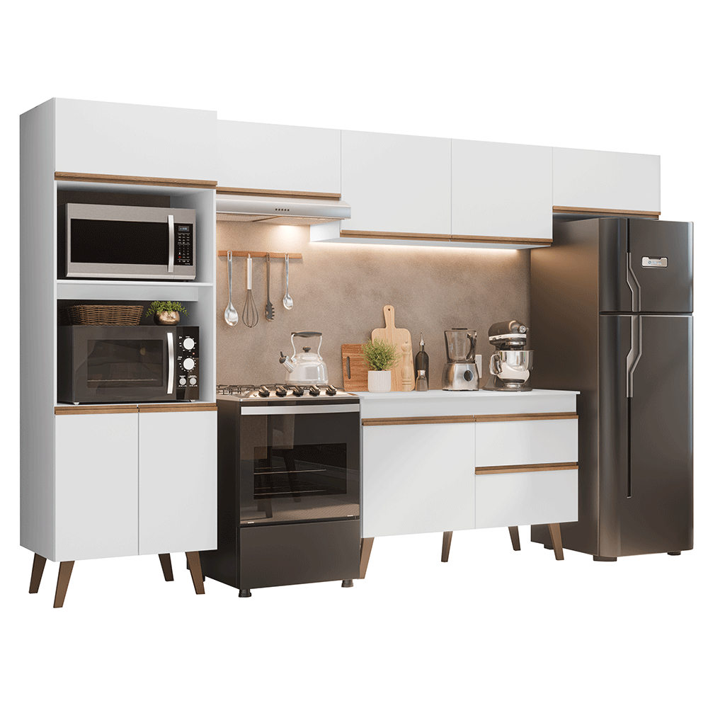 Combo completo de Cocina 330 cm Blanco Pieta Madesa