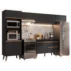 Combo completo de Cocina 330 cm Negro Pieta Madesa