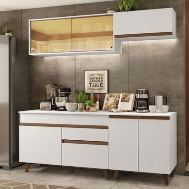 Cocina Compacta 190 cm 7 Puertas 1 Cajón Blanco Reims Madesa