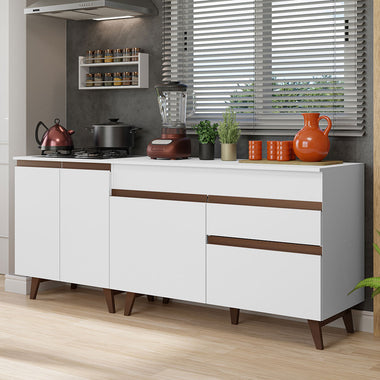 Cocina Compacta 190 cm 4 Puertas 1 Cajón Blanco Reims Madesa