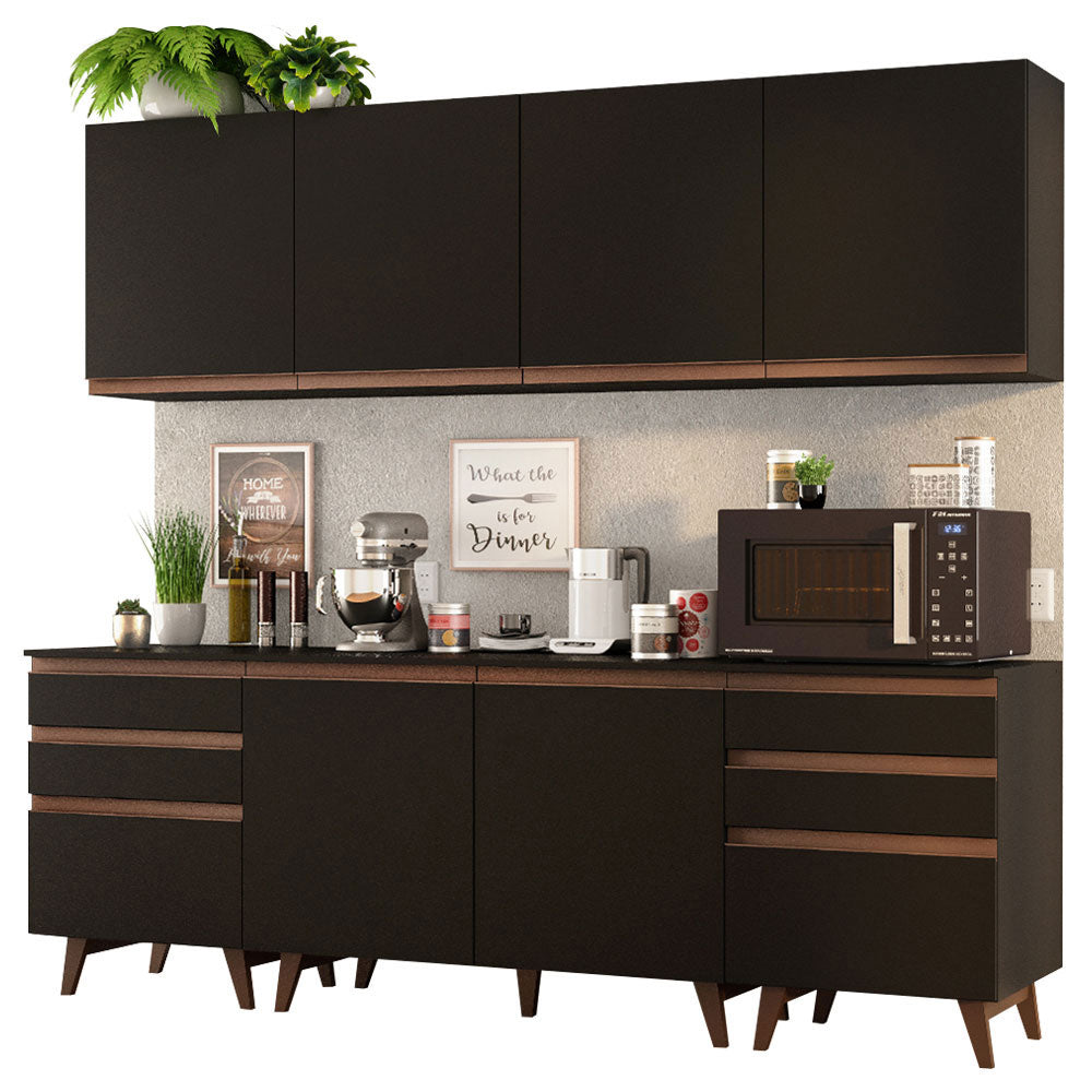 Combo completo de Cocina Madesa Reims 240cm Negro