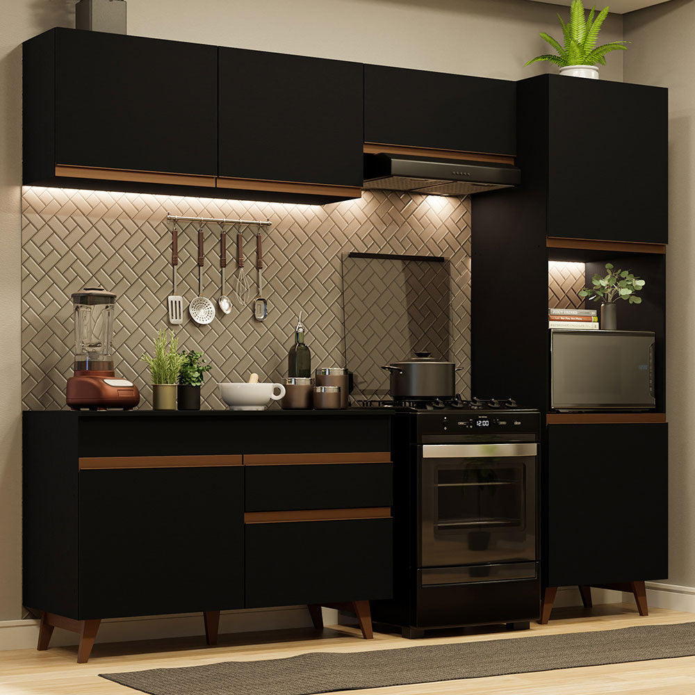 Combo completo de Cocina 250cm Negro Reims Madesa 06