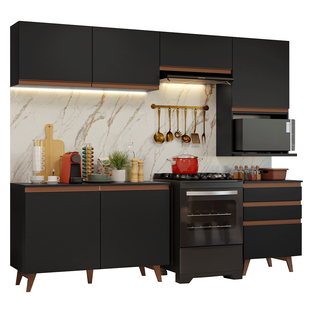 Combo de Cocina 250 cm Reims Negro 08