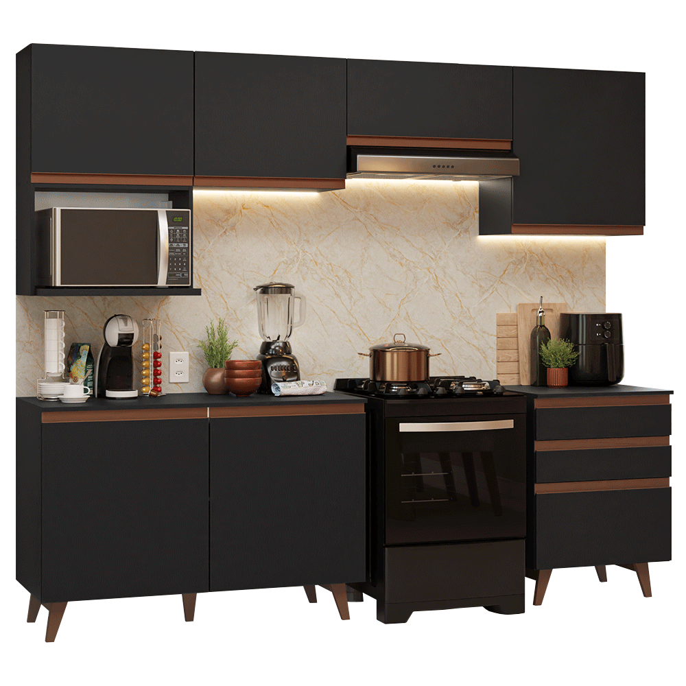 Combo de Cocina 250 cm Reims Negro 09
