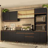 Combo completo de Cocina Madesa Reims 310cm Negro/Marrón 01