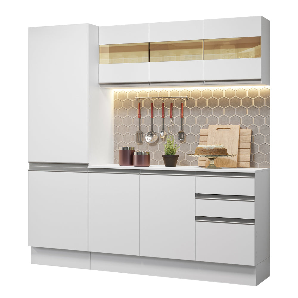 Cocina Compacta 100% MDF 170 cm Blanco Smart Madesa 01