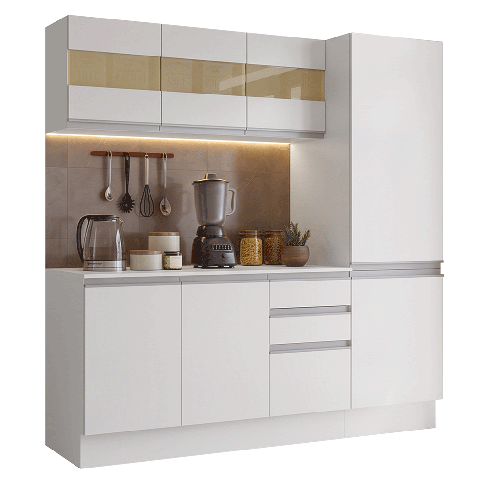 Cocina Compacta 170 cm 100% MDF Blanco Smart Madesa