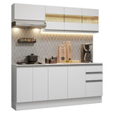 Cocina Compacta 100% MDF 180 cm Blanco Smart Madesa 01