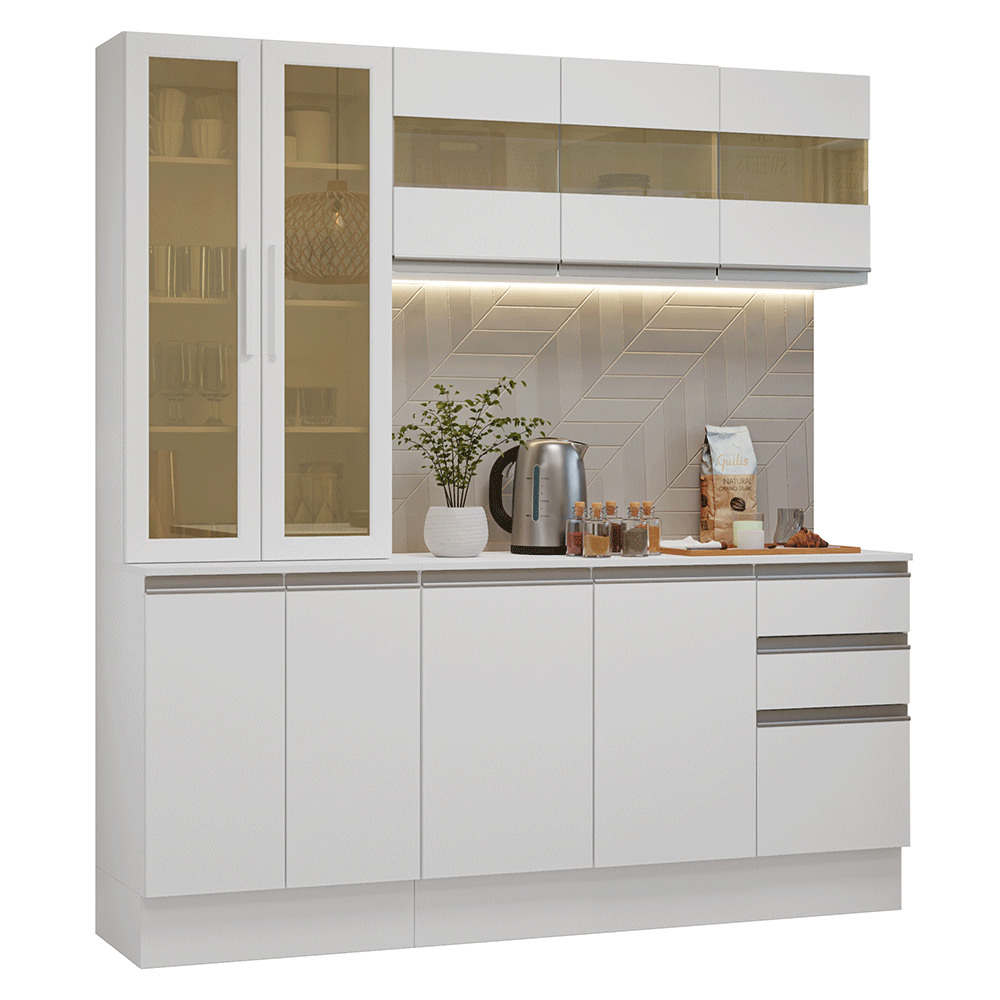 Cocina Compacta 180 cm Smart 100% MDF Blanco 03