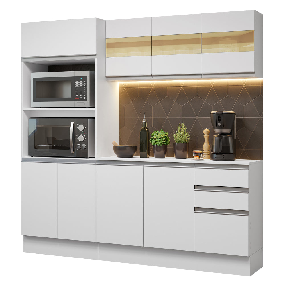 Cocina Compacta 100% MDF 190 cm Frentes Blanco Smart Madesa 01