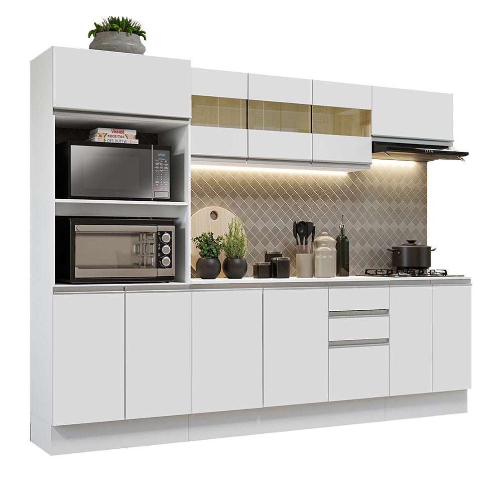 Combo Completo de Cocina 100% MDF 250 cm Blanco Smart Madesa 01