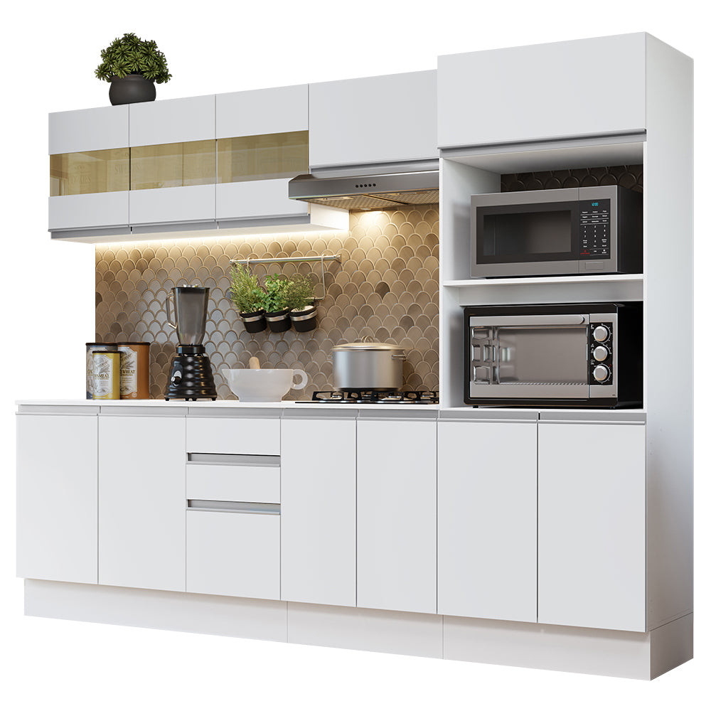 Combo Completo de Cocina 100% MDF 250 cm Blanco Smart Madesa 02