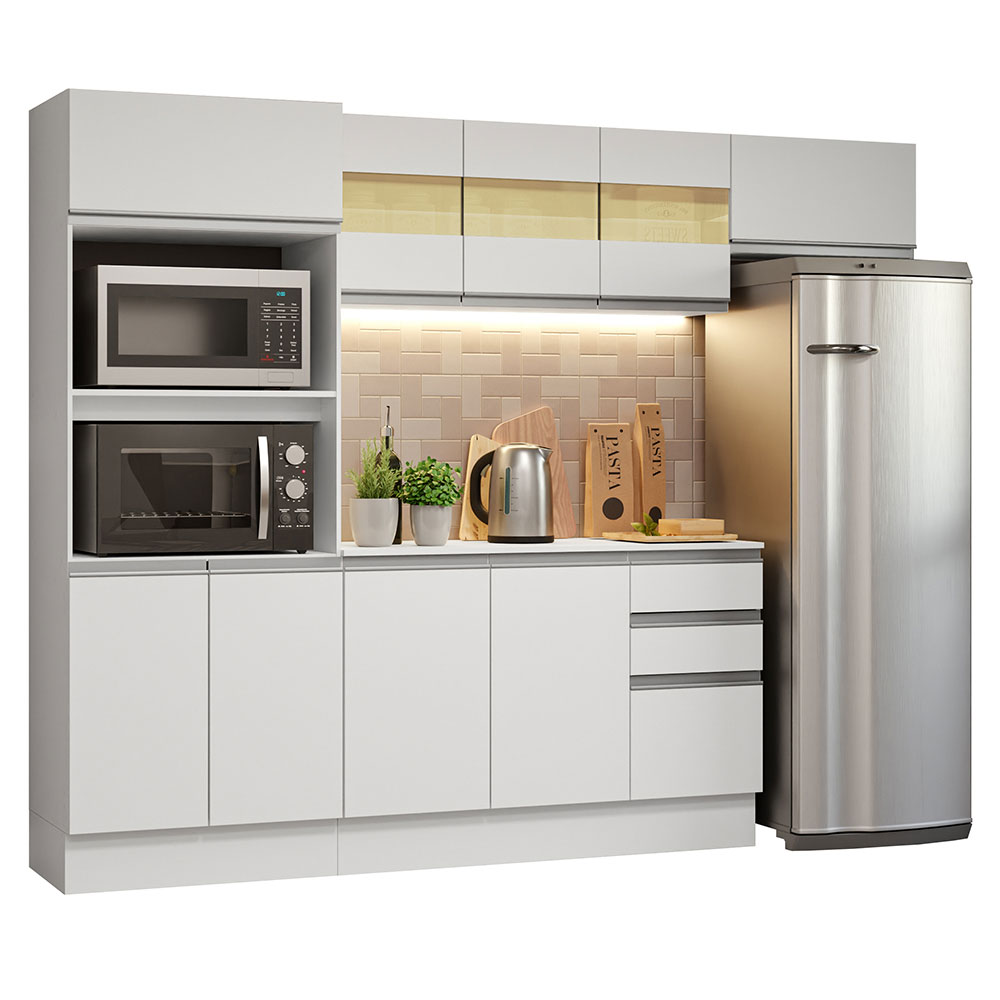 Combo completo de Cocina 100% MDF 250cm Blanco Smart Madesa 03