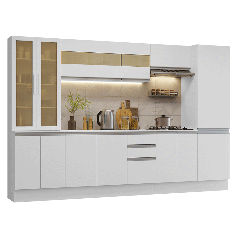 Combo de Cocina 290 cm Smart 100% MDF Blanco 01