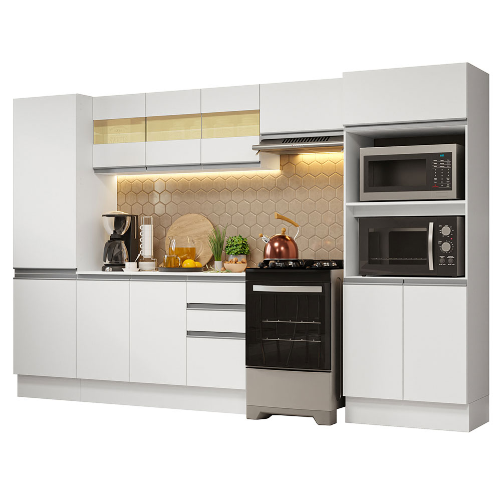 Combo completo de Cocina 100% MDF 300cm Blanco Smart Madesa 03