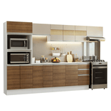 Combo de Cocina 100% MDF 310 cm Smart Blanco/Marrón/Crema 02