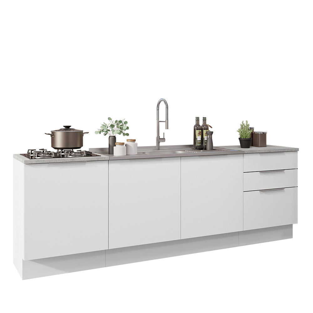 Cocina Compacta 240 cm Blanco Stella Madesa 01