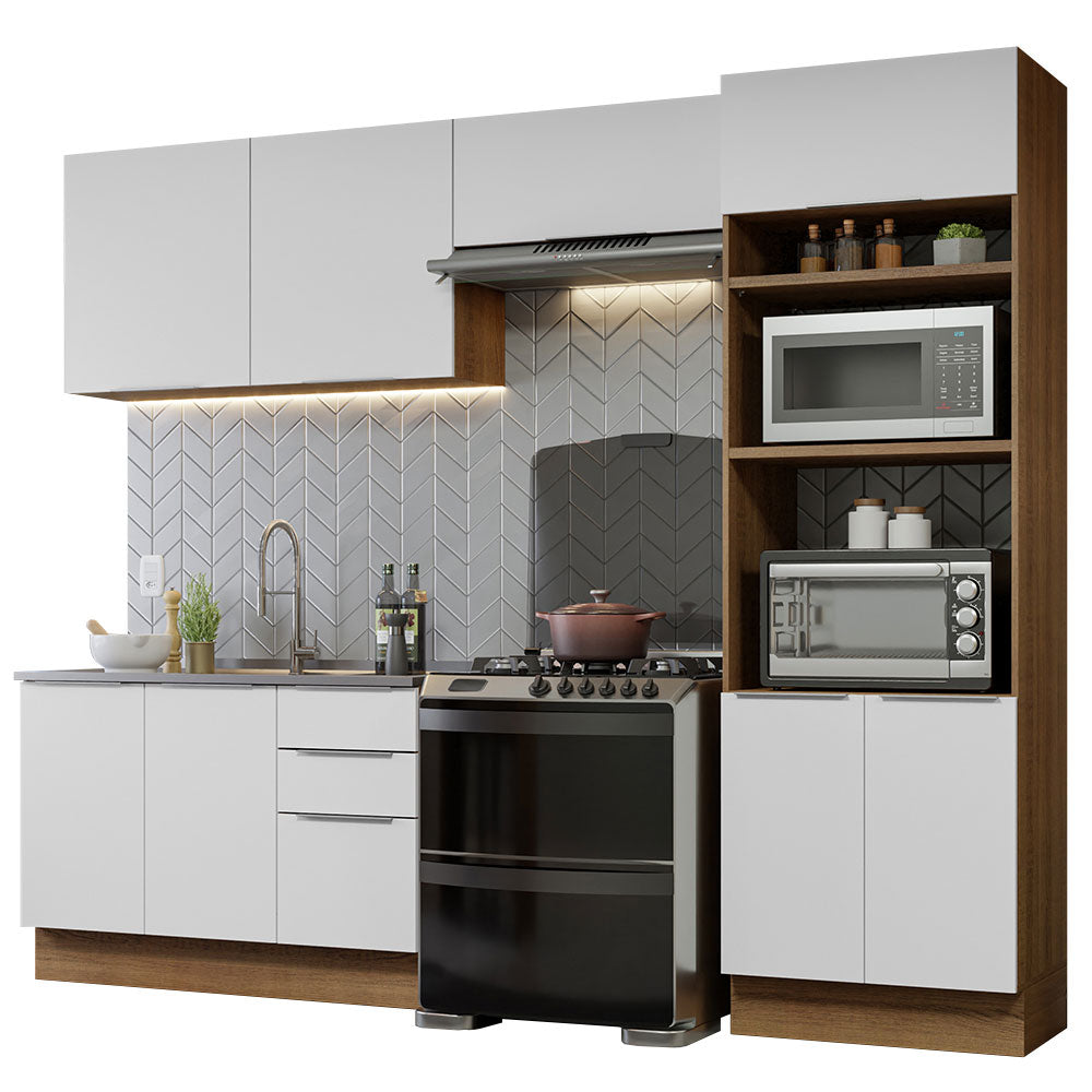 Combo Completo de Cocina 270 cm Marrón/Blanco Stella Madesa 05