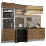 Combo completo de Cocina 270cm Blanco/Marrón Stella Madesa 06