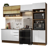 Combo Completo de Cocina 270 cm Marrón/Blanco Stella Madesa 07