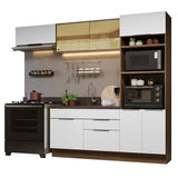 Combo Completo de Cocina 270 cm Marrón/Blanco Stella Madesa 08