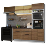 Combo Completo de Cocina 270 cm Blanco/Marrón Stella Madesa 08