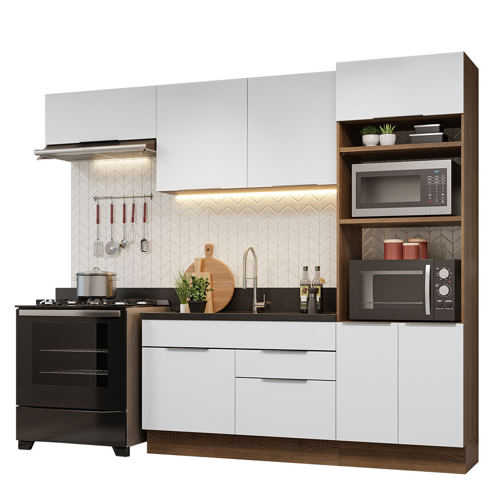 Combo Completo de Cocina 270 cm Marrón/Blanco Stella Madesa 10