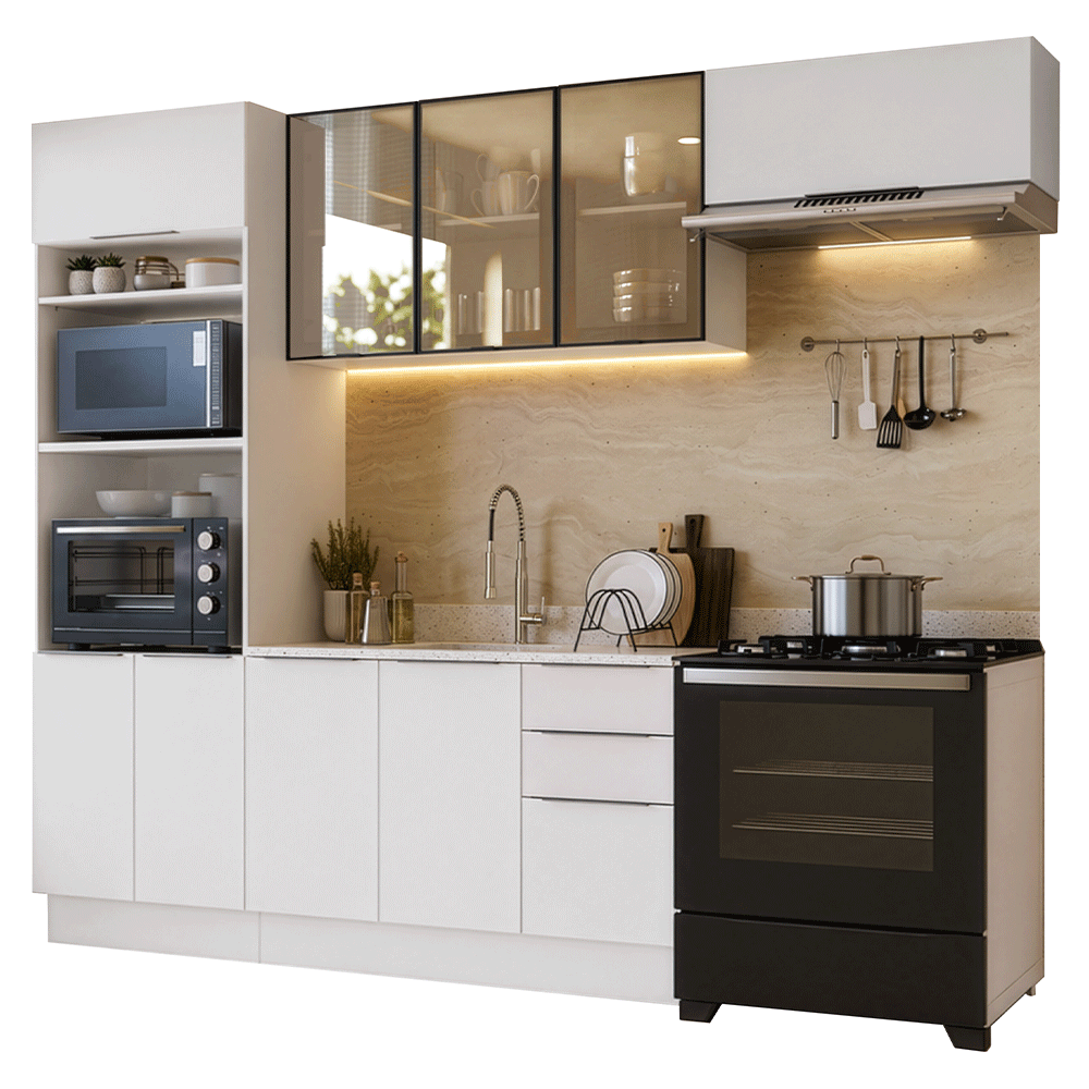 Combo completo de Cocina 270 cm Blanco Stella Madesa