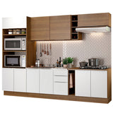 Combo completo de Cocina 290cm Marrón/Blanco/Marrón Stella Madesa 01