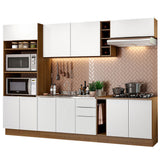 Combo Completo de Cocina 290cm Marrón/Blanco Stella Madesa 01