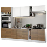 Combo Completo de Cocina 290cm Blanco/Marrón/Blanco Stella Madesa 01