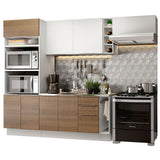 Combo Completo de Cocina 290cm Blanco/Marrón/Blanco Stella Madesa 02