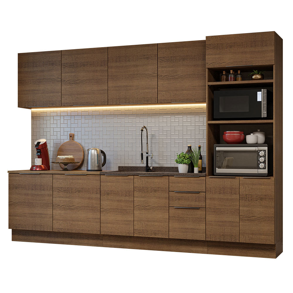 Combo Completo de Cocina 310 cm Marrón Stella Madesa 01