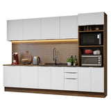 Combo Completo de Cocina 310 cm Marrón/Blanco Stella Madesa 01
