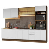 Combo Completo de Cocina 310 cm Marrón/Blanco Stella Madesa 03