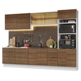Combo Completo de Cocina 310 cm Blanco/Marrón Stella Madesa 03