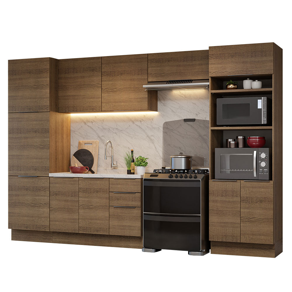 Combo Completo de Cocina 330 cm Marrón Stella Madesa 02