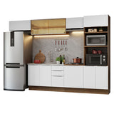 Combo Completo de Cocina 330 cm Marrón/Blanco Stella Madesa 04