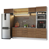 Combo Completo de Cocina 330 cm Blanco/Marrón Stella Madesa 04
