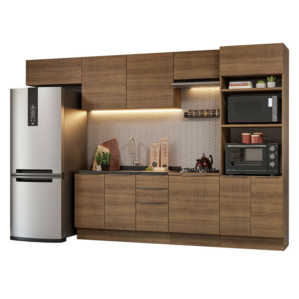 Combo Completo de Cocina 330 cm Marrón Stella Madesa 05
