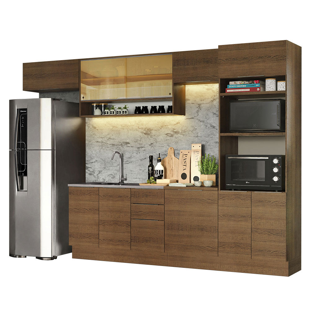 Combo Completo de Cocina 330 cm Marrón Stella Madesa 06