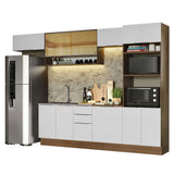 Combo Completo de Cocina 330 cm Marrón/Blanco Stella Madesa 06
