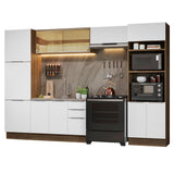Combo Completo de Cocina 330 cm Marrón/Blanco Stella Madesa 07
