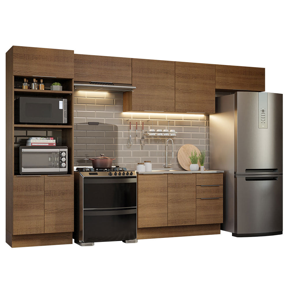 Combo Completo de Cocina 350 cm Marrón Stella Madesa 01