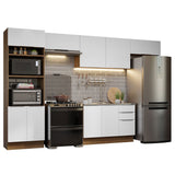 Combo Completo de Cocina 350 cm Marrón/Blanco Stella Madesa 01