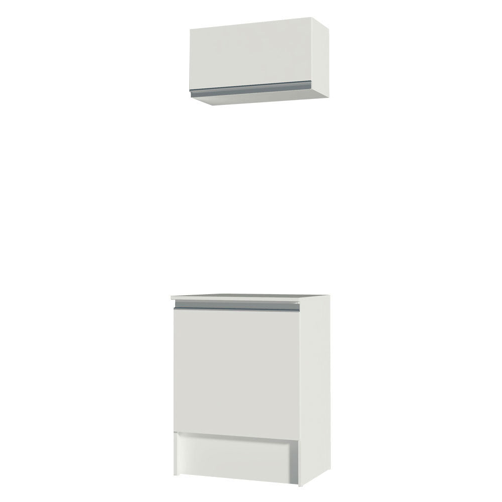 Kit Topazio 60 cm con alacena y bajo mesada, Blanco