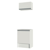Kit Topazio 60 cm con alacena y bajo mesada, Blanco