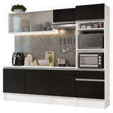 Combo Completo de Cocina 240 cm Blanco/Negro Topazio Madesa 05