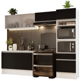 Combo Completo de Cocina 260 cm Blanco/Negro Topazio Madesa 01