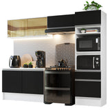 Combo Completo de Cocina 260 cm Blanco/Negro Diamante Madesa 02
